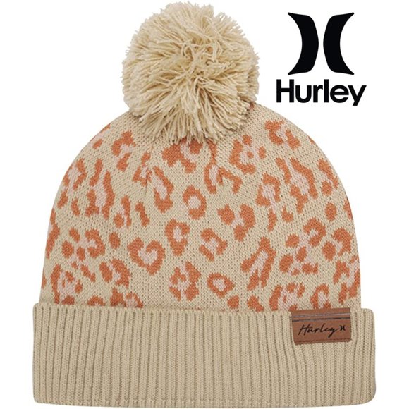 Hurley Accessories - ✨SUPER SALE✨ 4/$10 ‼️ Hurley Vermont Knit Pom Pom Leopard Print Beanie One Size